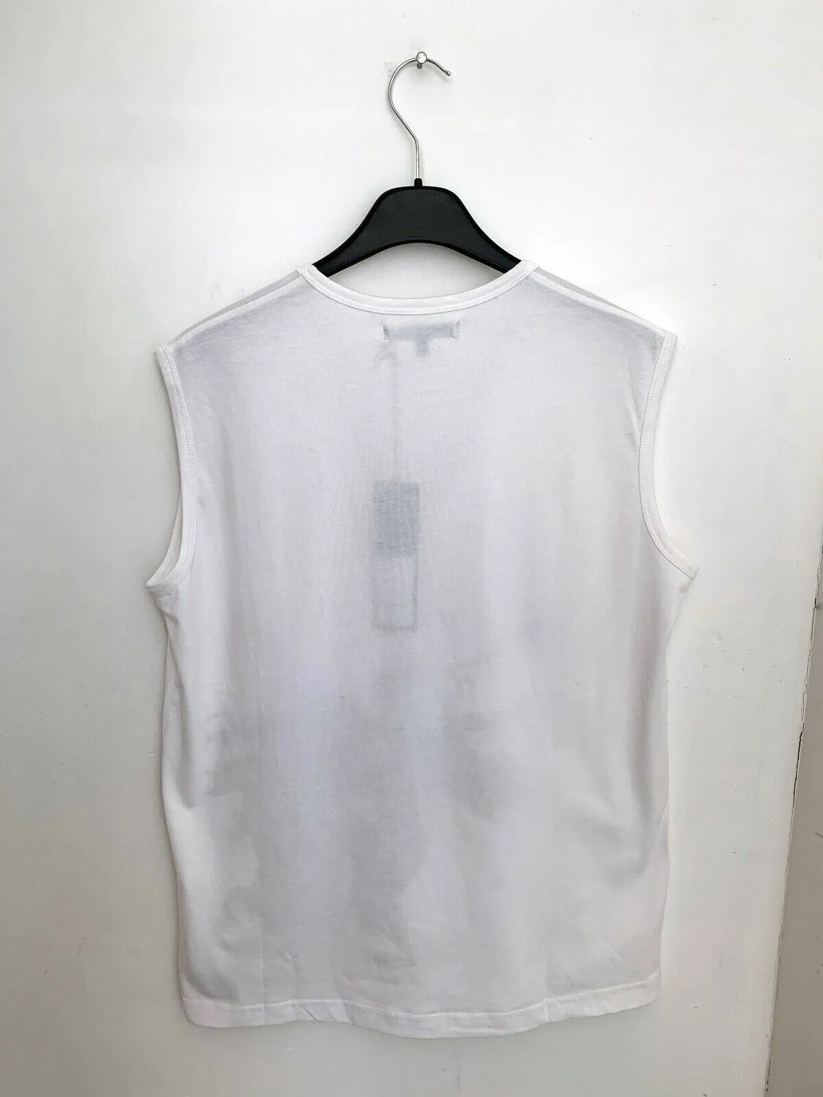 White V Neck Tank Top/Vest w/ Graphic Print