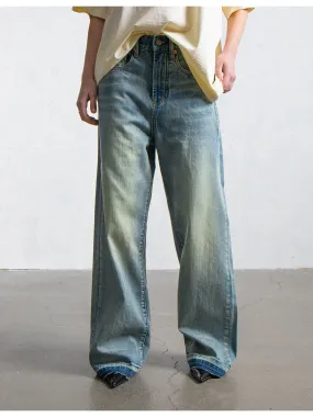 White Wash Micro Flared Denim Pants