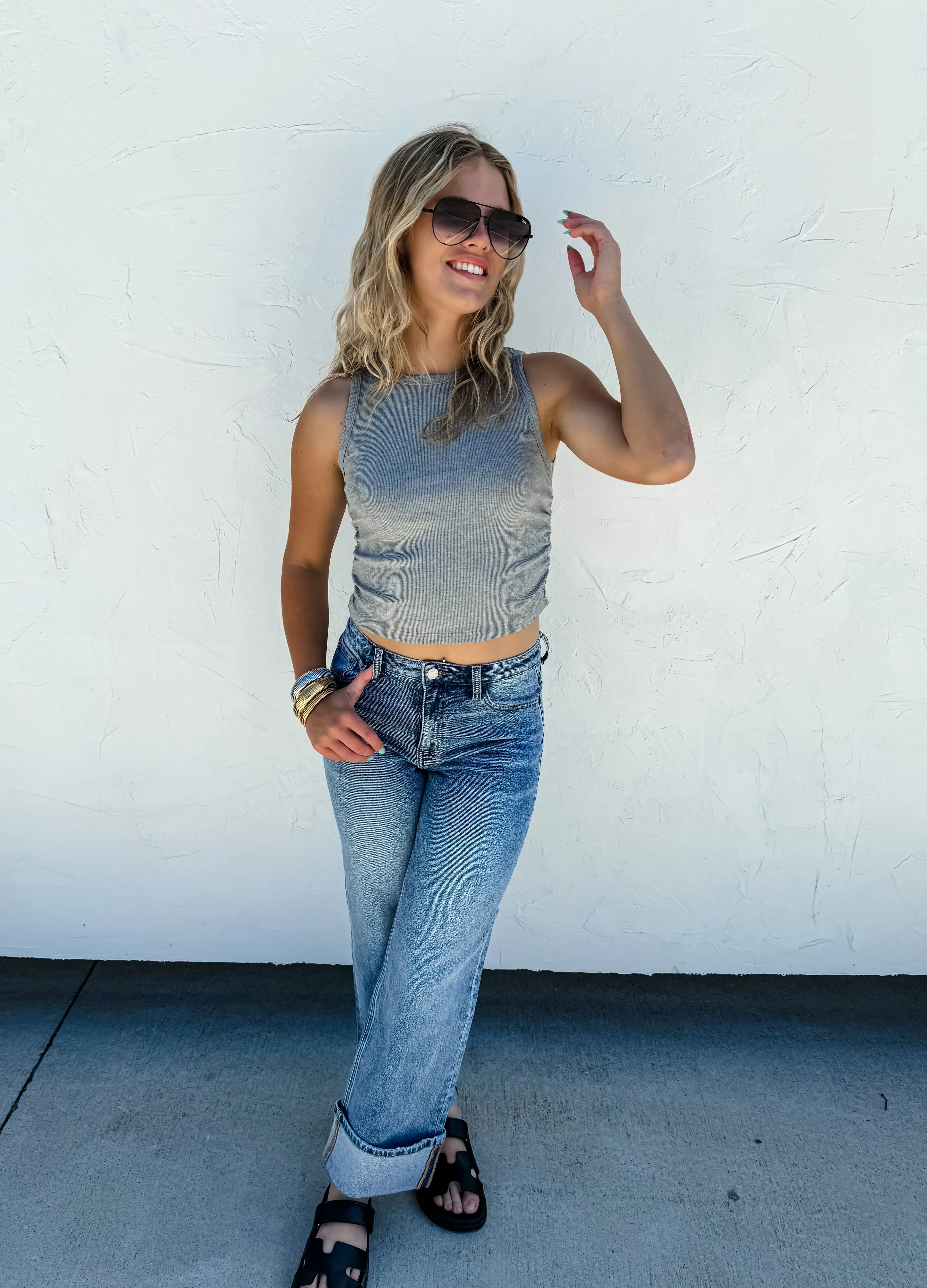 Wide-Cuff Jeans