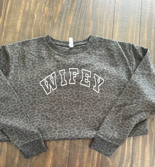 Wifey Leopard Crewneck