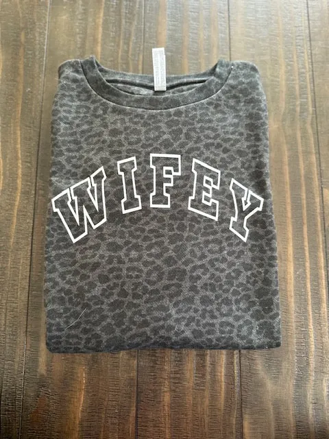 Wifey Leopard Crewneck