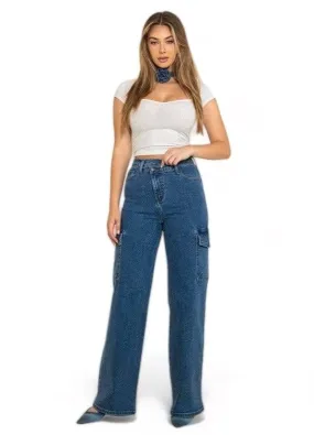 Women's High Rise Cargo Jeans