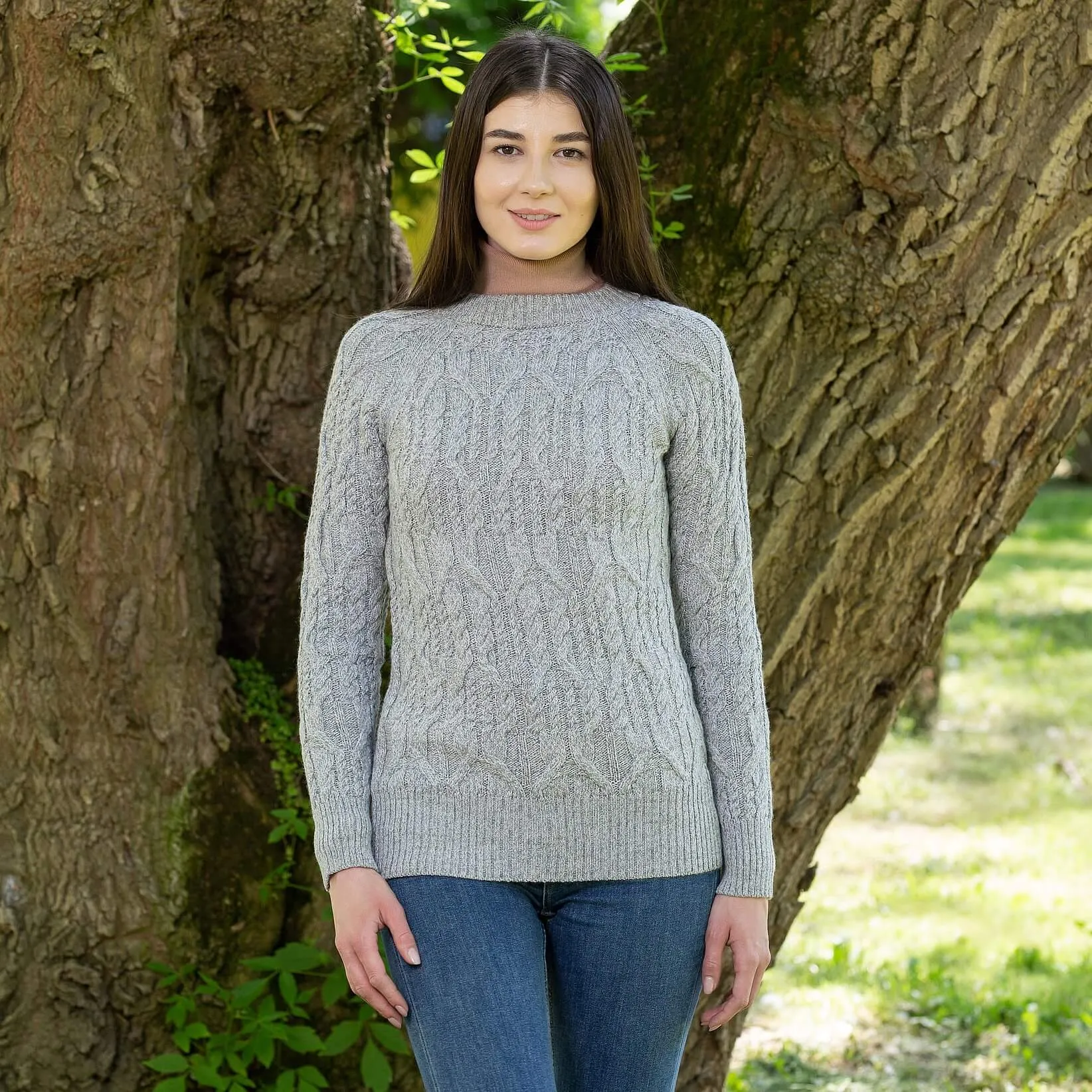 Women's Lambswool Crew Neck Irish Sweater