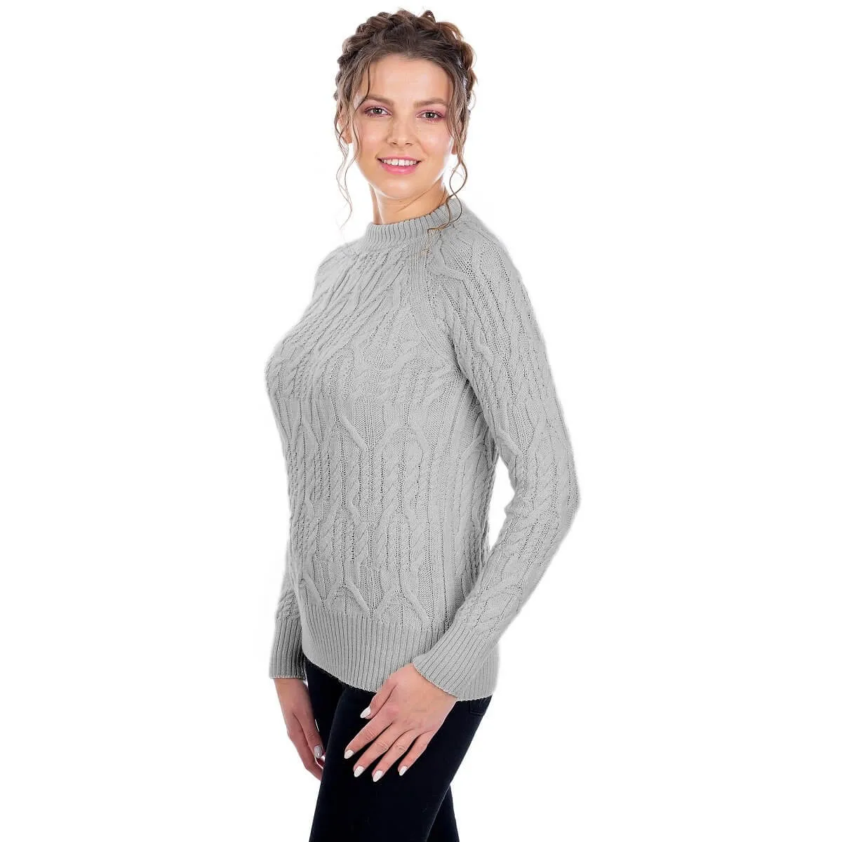 Women's Lambswool Crew Neck Irish Sweater