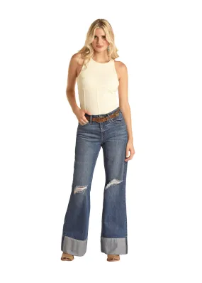 Women's Rock & Roll Medium Wash Comfort Flare