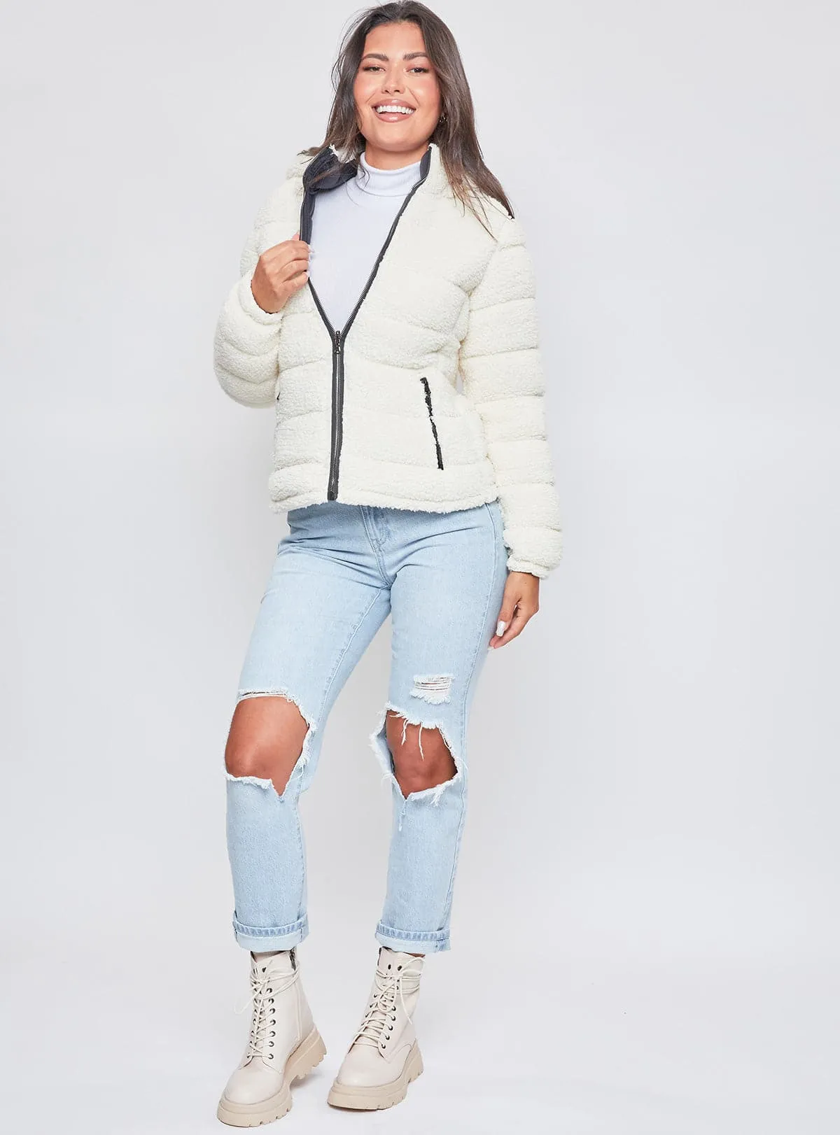 Women's Winter Poodle Fur Reversible Jacket