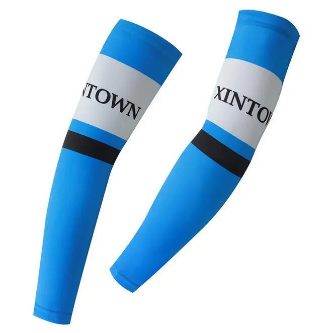 XINTOWN Blue White Cycling Arm Warmers