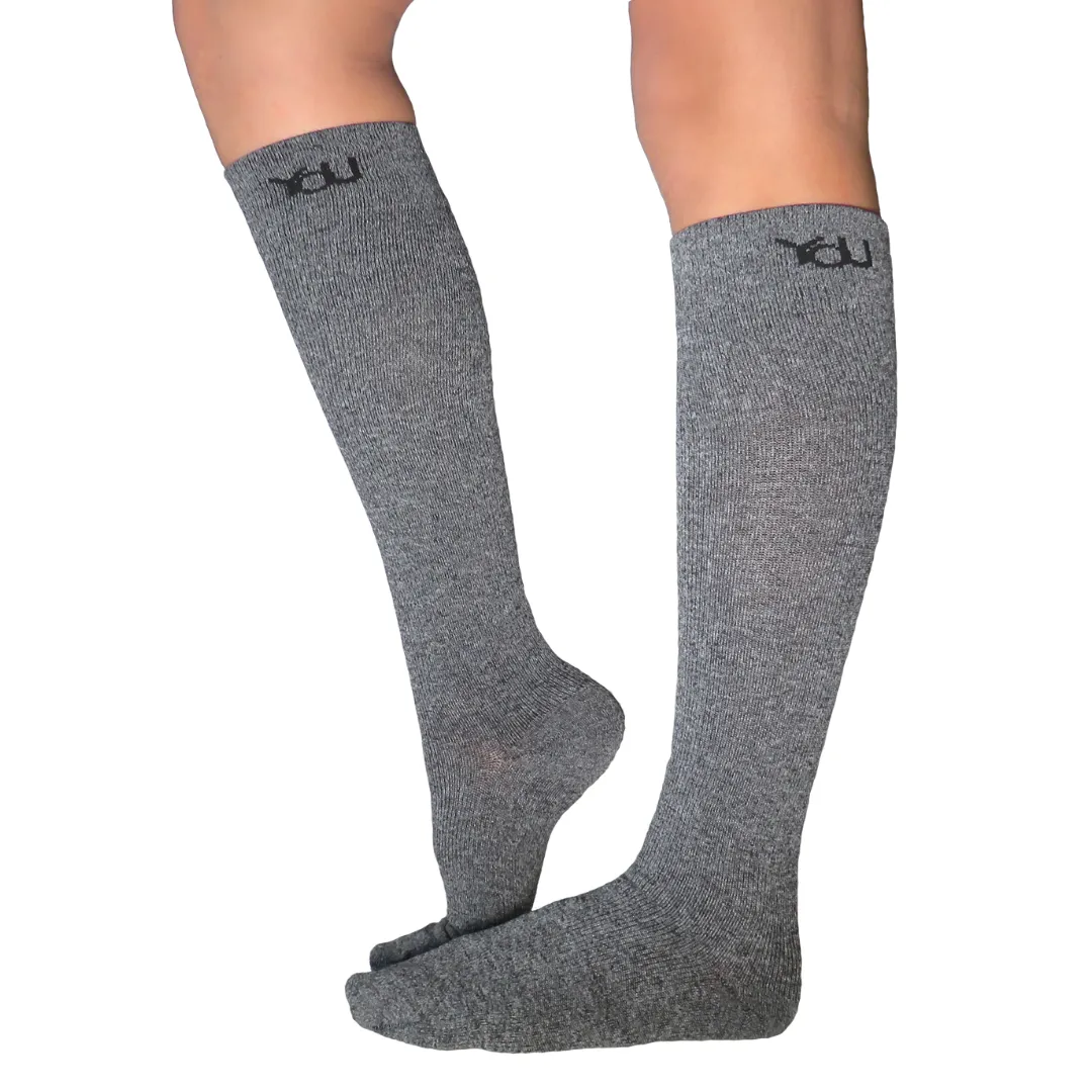 YoU® Grey Marl Knee High • Travel & Sport 15-20 mmHg Compression