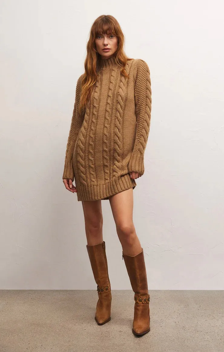 Z Supply Sage Cable Dress - CAMEL