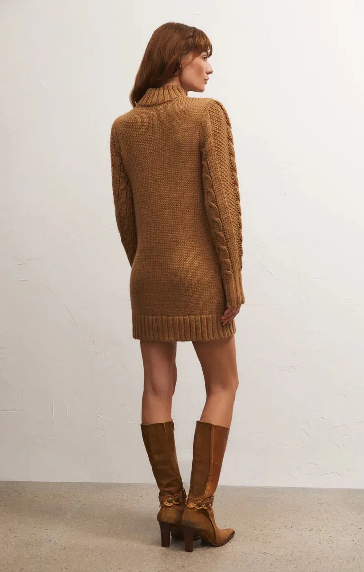 Z Supply Sage Cable Dress - CAMEL