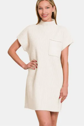 Zenana Short Sleeve Sweater Mini Dress